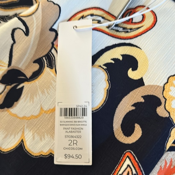 CHICOS BRIDGITTE WARM FLORAL ANKLE PANT SIZE Chicos 2 which is Size 12 - Picture 6 of 8